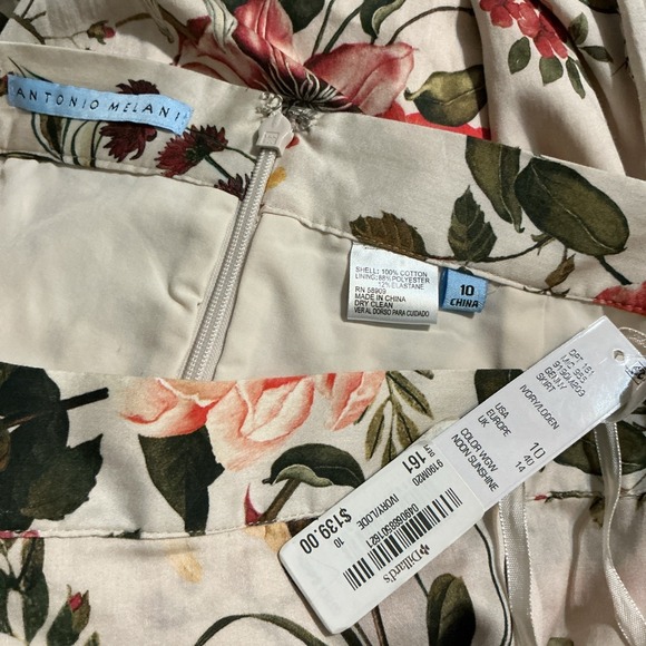ANTONIO MELANI Dresses & Skirts - NWT Antonio Melani Genny Ruffle Faux Wrap Skirt Ivory Noon Sunshine Floral 10